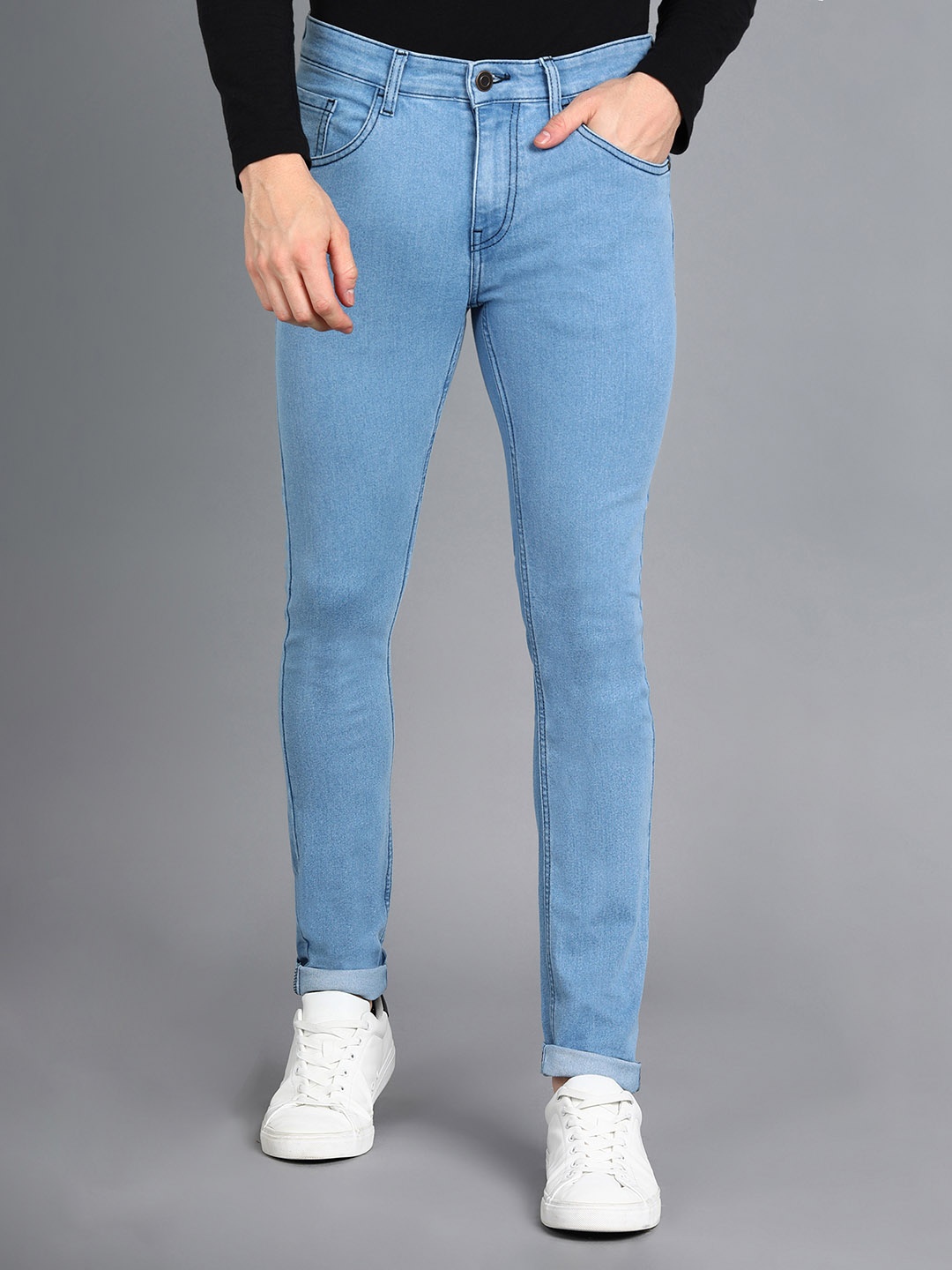 

Urbano Fashion Men Cotton Skinny Fit Stretchable Jeans, Blue