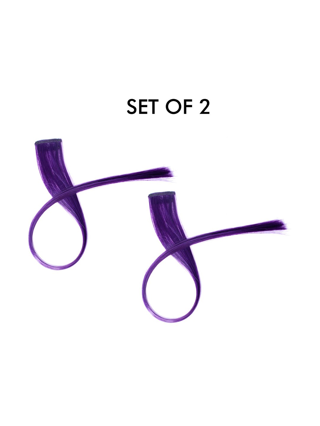 

CHANDERKASH Set Of 2 Straight Single Clip Hair Streak Hair Extension Highlights, Purple