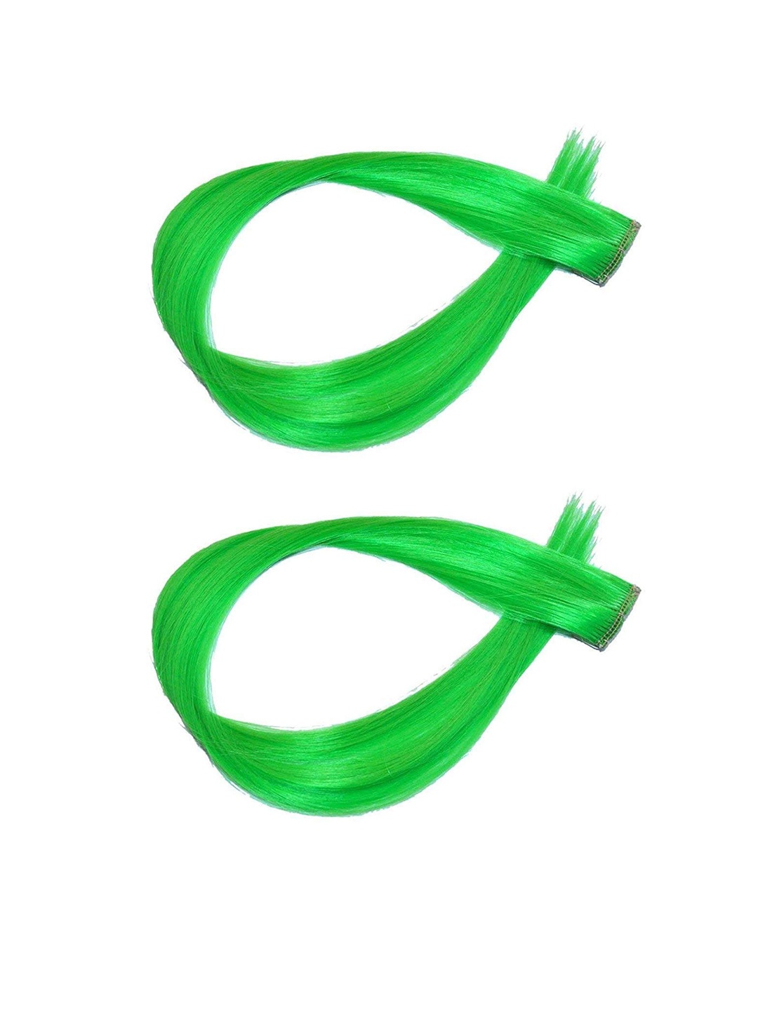 

CHANDERKASH Set Of 2 Nylon & Synthetic Hair Extension Highlights, Green