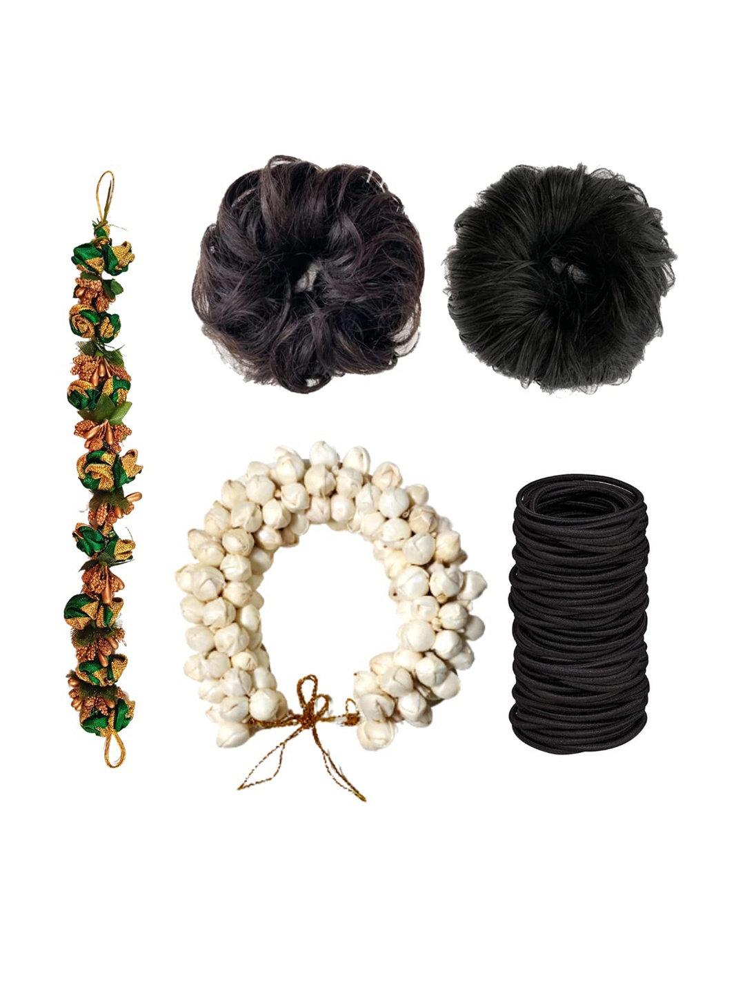 

CHANDERKASH Women White & Black Set of 5 Hair Accessories Combo