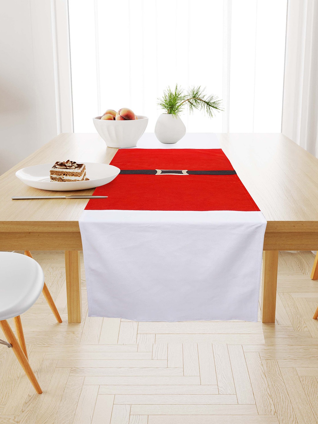 

Crazy Corner Colourblocked Christmas Table Runner, Red