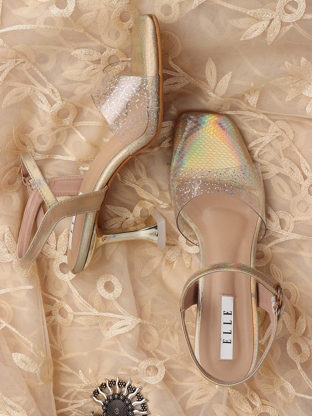 

ELLE Embellished Heels, Gold