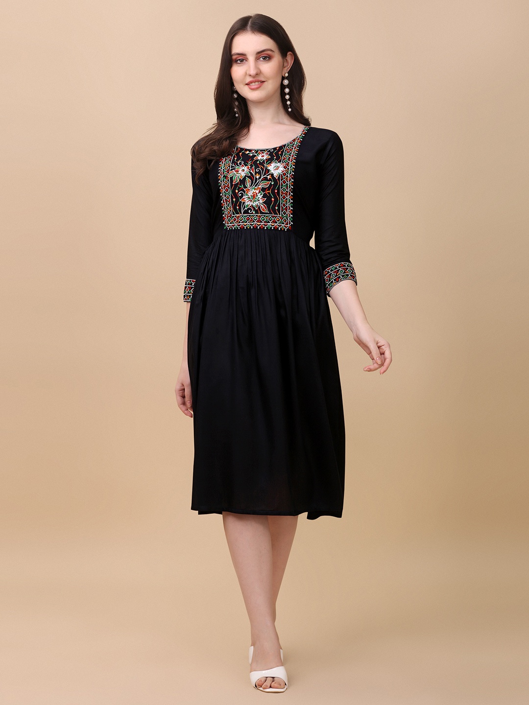 

Paralians Fit And Flare Midi Dress, Black