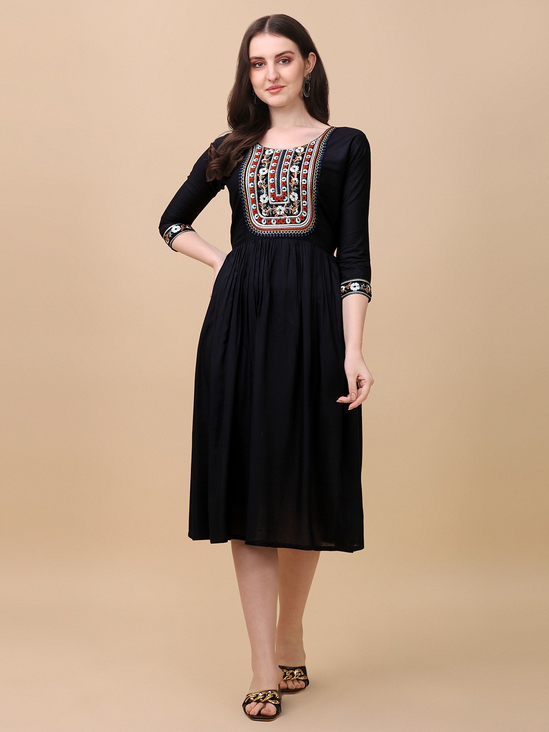 

Paralians Fit And Flare Midi Dress, Black