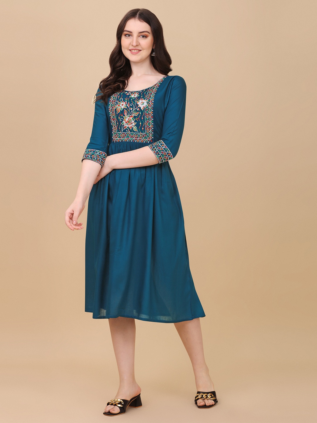 

Paralians Fit And Flare Midi Dress, Teal