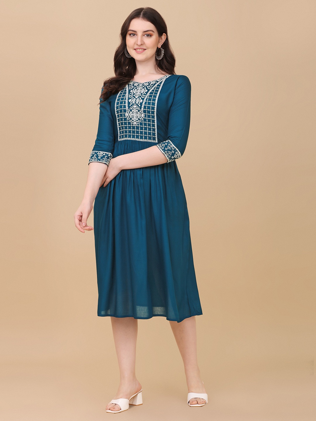

Paralians Fit And Flare Midi Dress, Teal