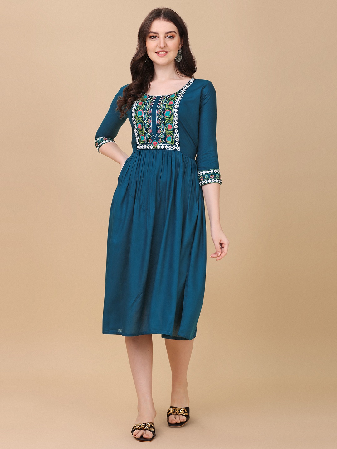 

Paralians Fit And Flare Midi Dress, Teal