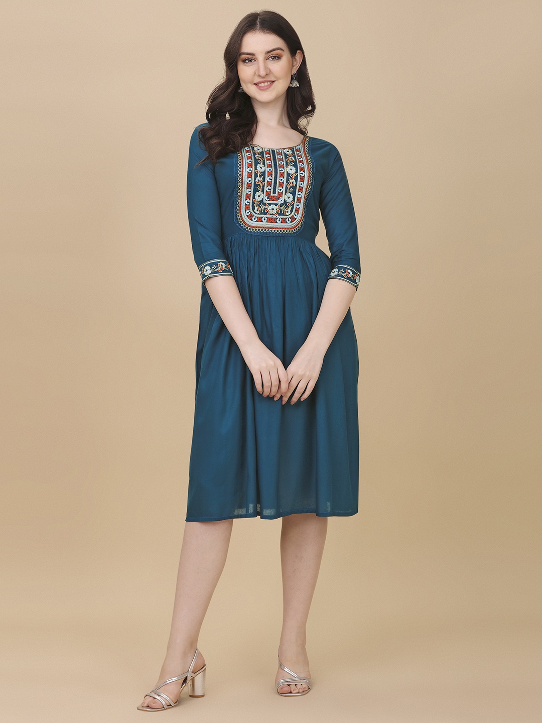 

Paralians Fit And Flare Midi Dress, Teal