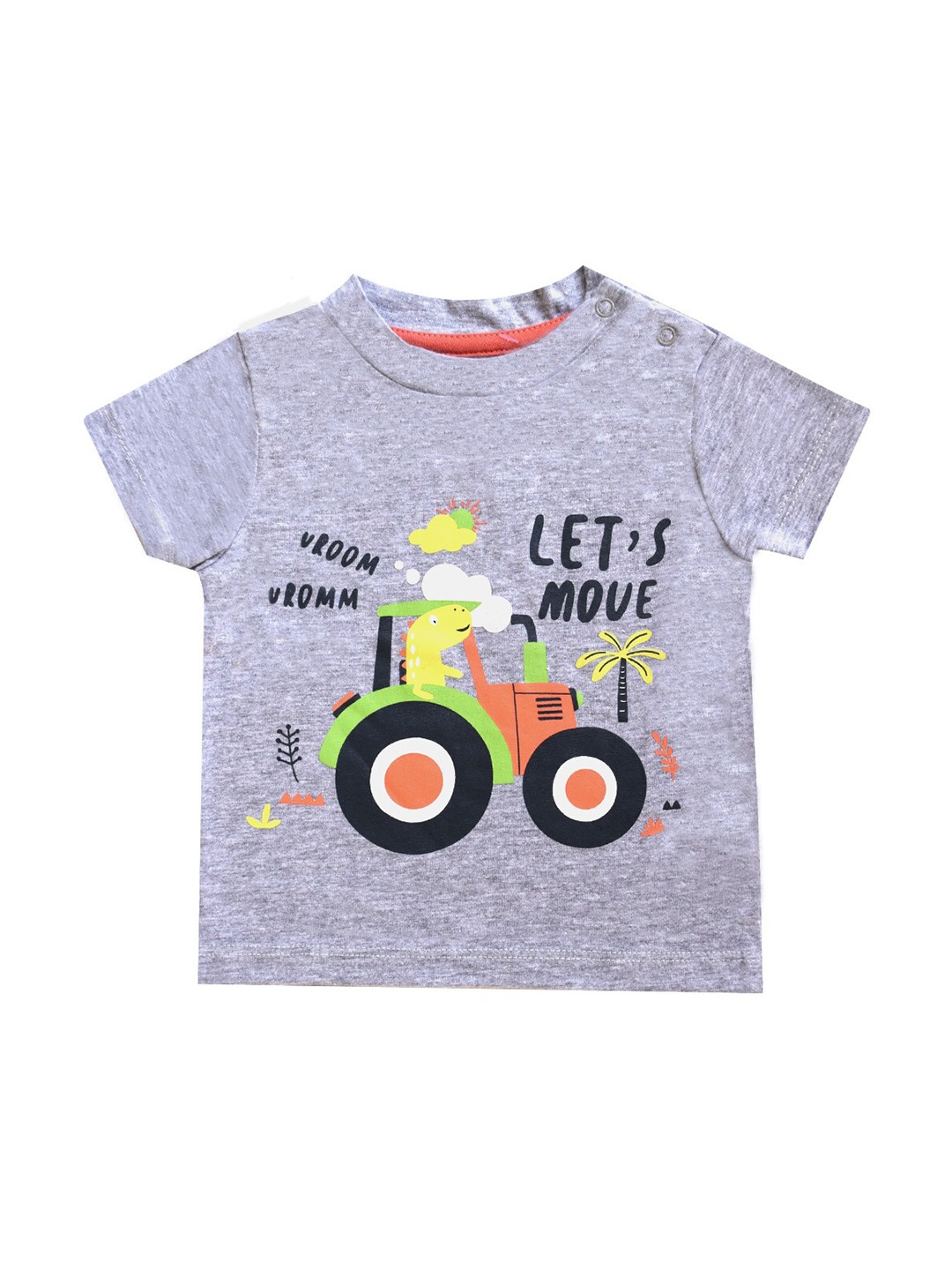 

milou Boys Typography Printed Pure Cotton T-shirt, Grey
