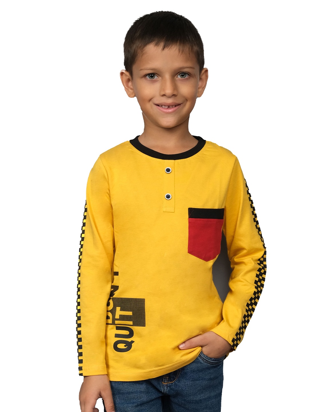 

3PIN Boys Printed T-shirt, Mustard