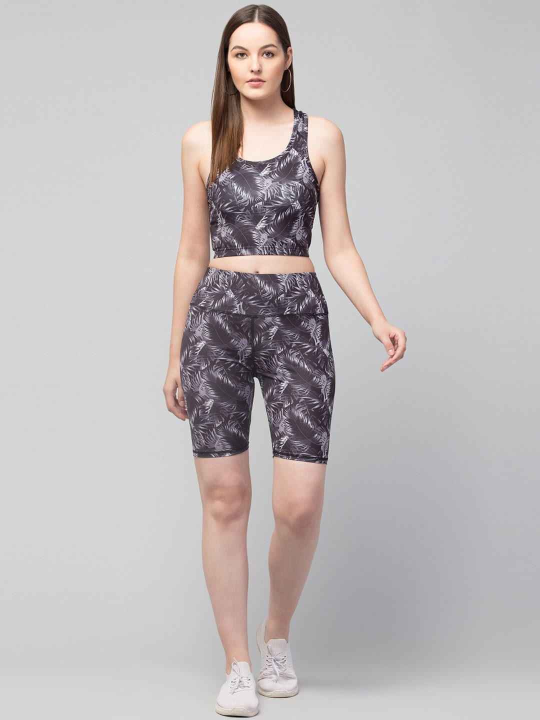 

Apraa & Parma Women Printed Skinny Fit Cycling Sports Shorts with e-Dry Technology, Black