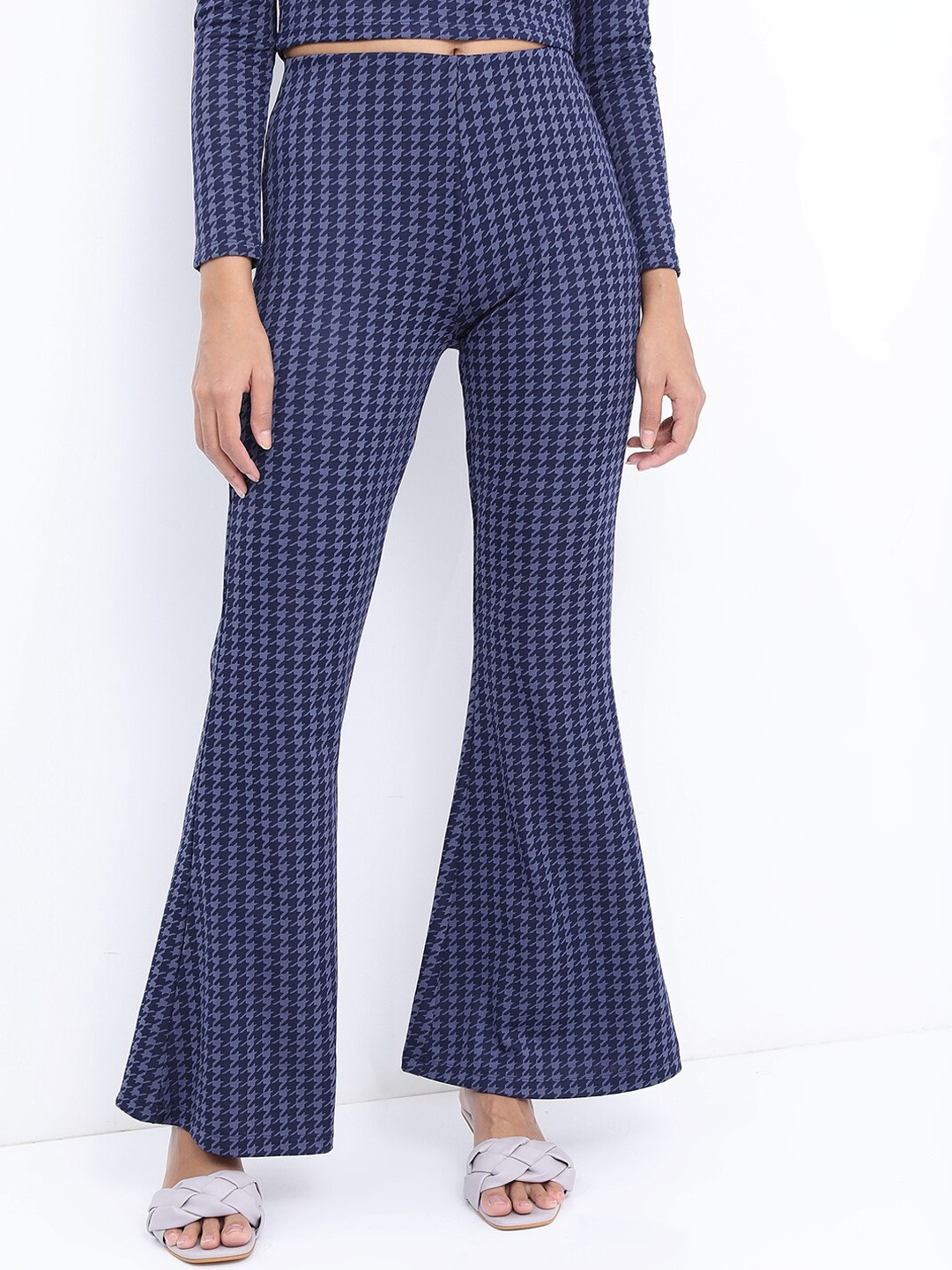 

Tokyo Talkies Women Slim Fit Wool Trousers, Blue