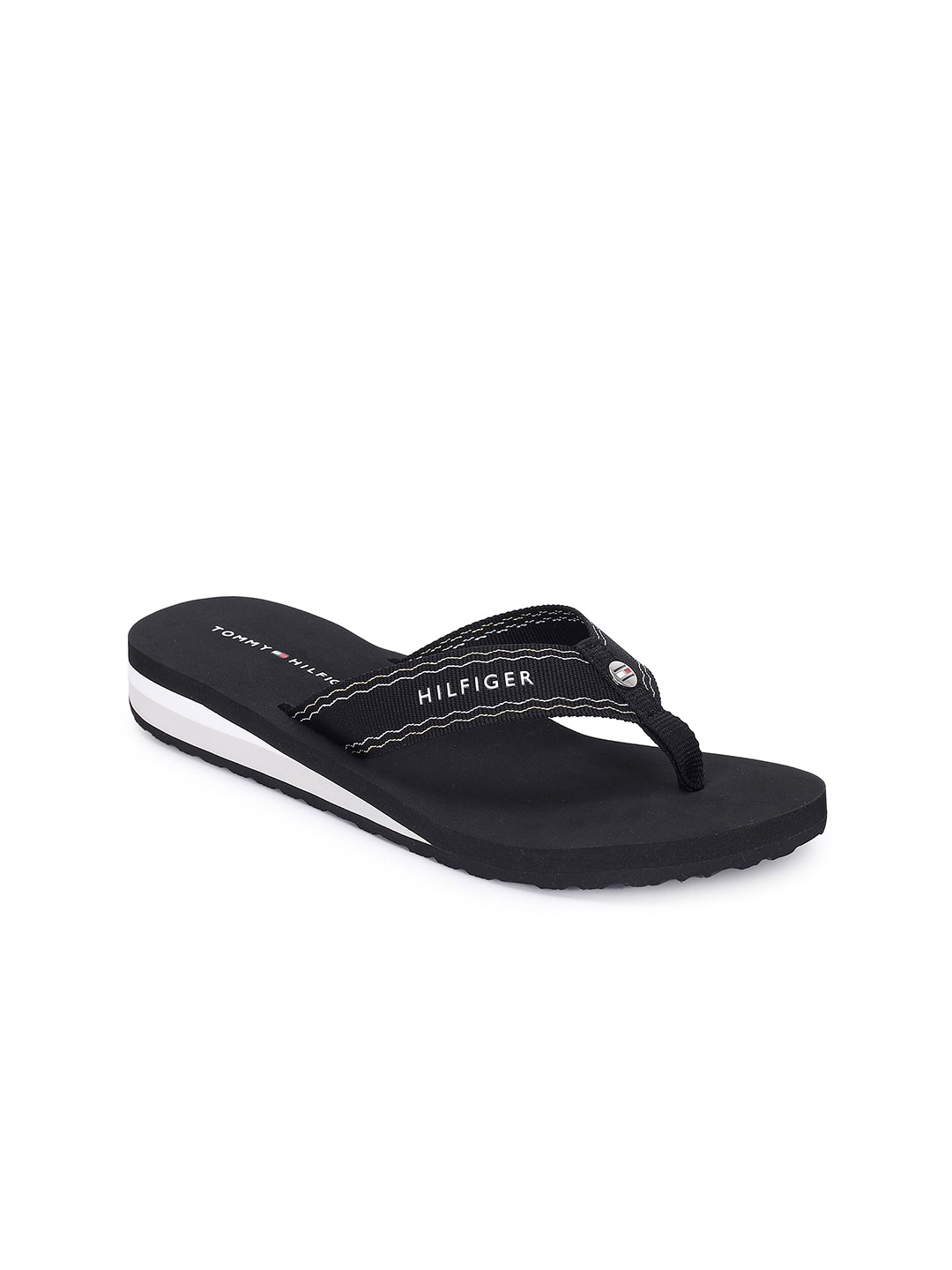 

Tommy Hilfiger Women Printed Thong Flip-Flops, Black