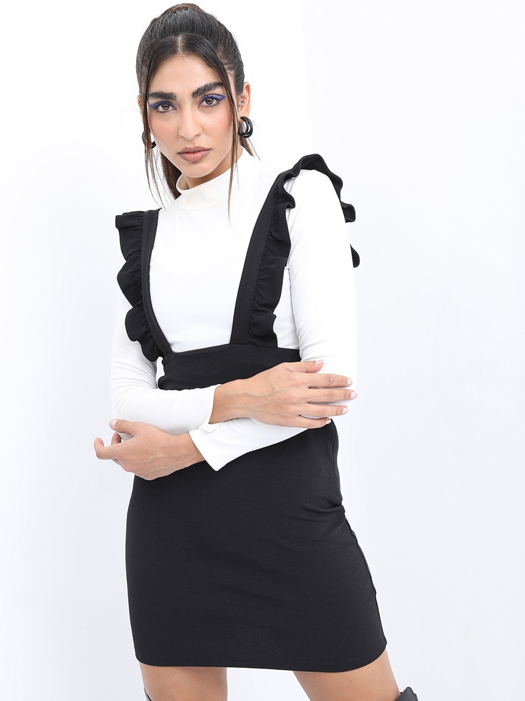 

KETCH Pinafore Mini Dress with T-shirt, Black