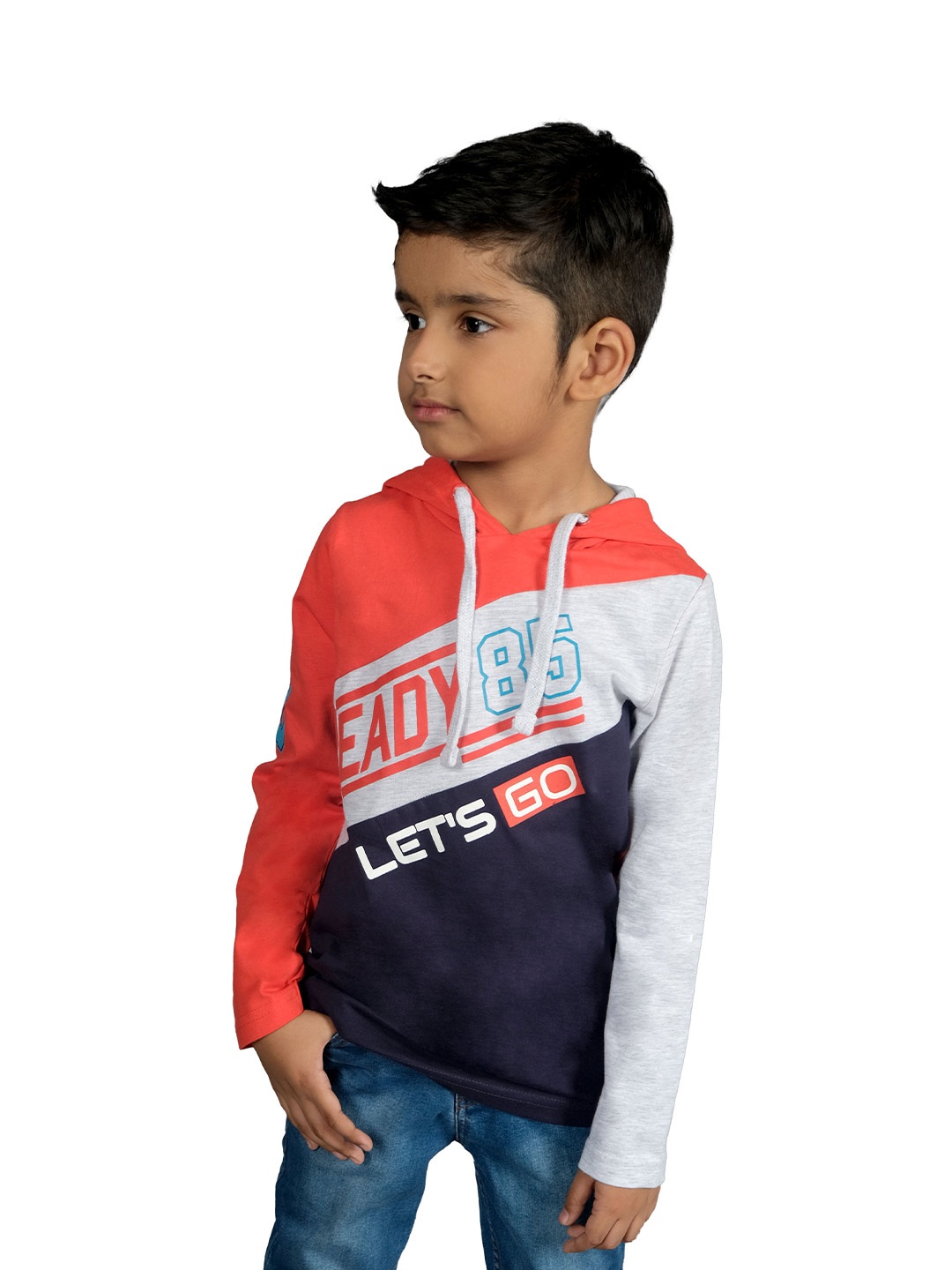 

3PIN Boys Colourblocked Cotton T-shirt, Orange
