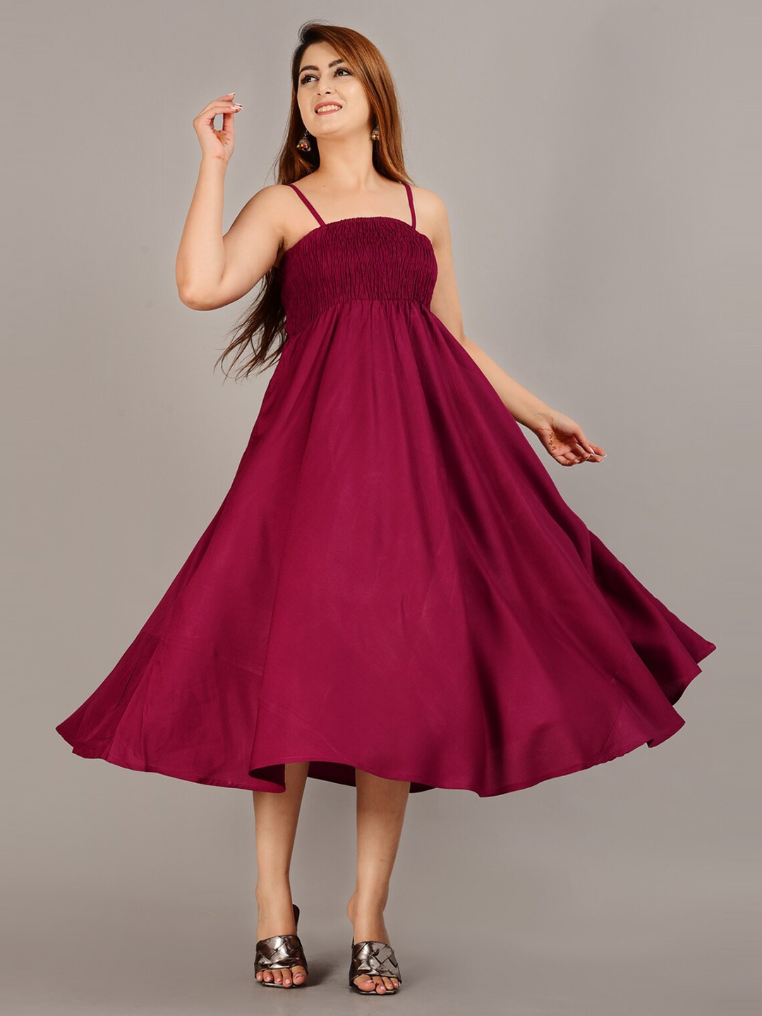 

Aarti Fashion Empire Midi Dress, Maroon