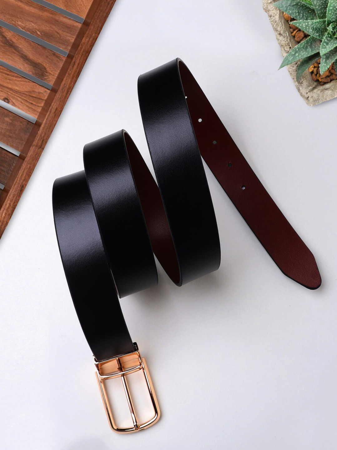 

Elite Crafts Men Leather Formal Belt, Black