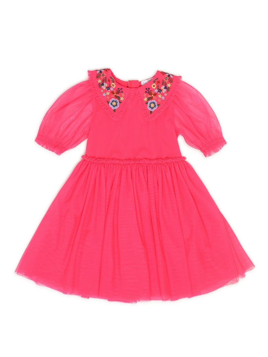 

Marks & Spencer Peter Pan Collar Cotton Dress, Pink
