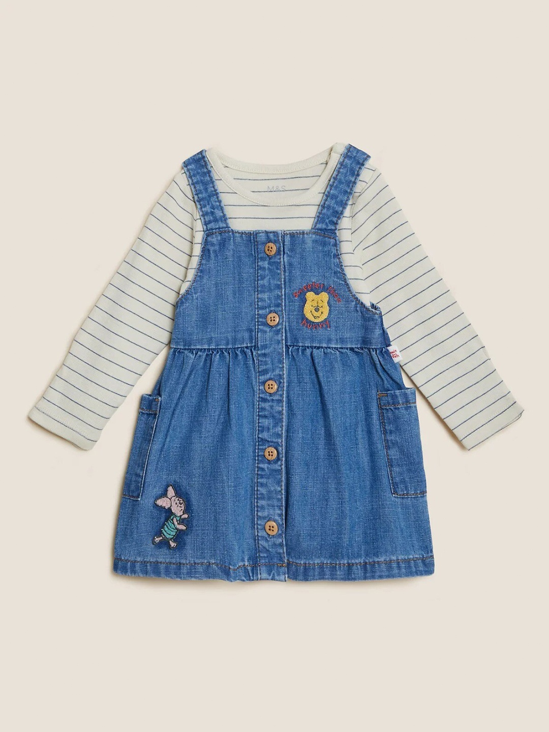 

Marks & Spencer Girls Cotton Pinafore Dress, Blue