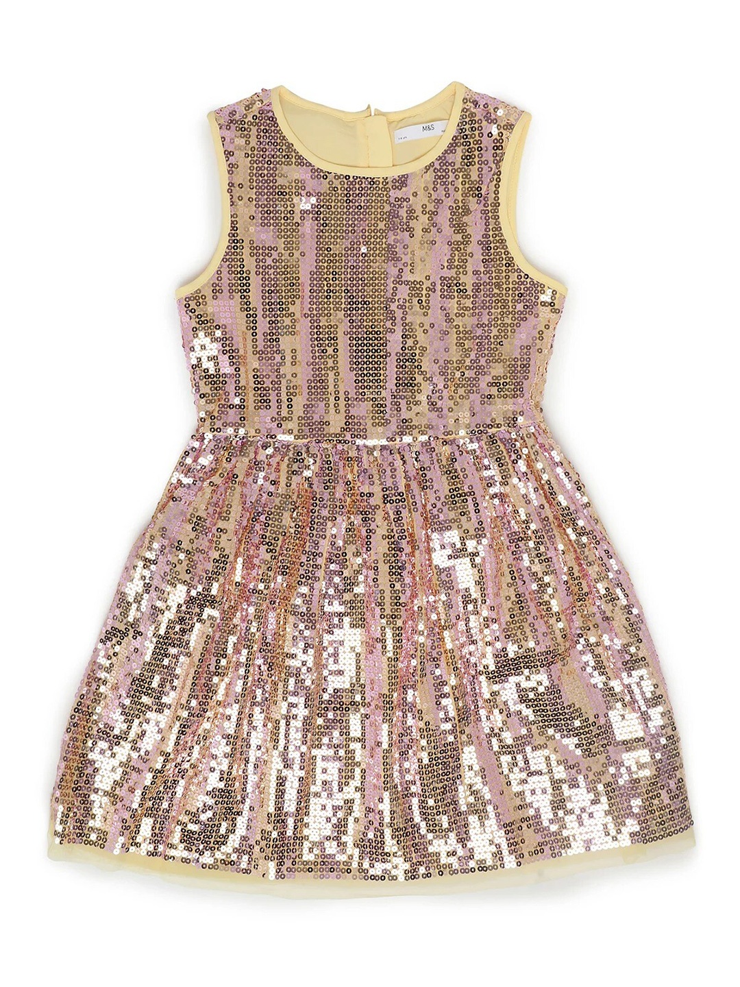 

Marks & Spencer Girls Embellished Sequined Dress, Yellow