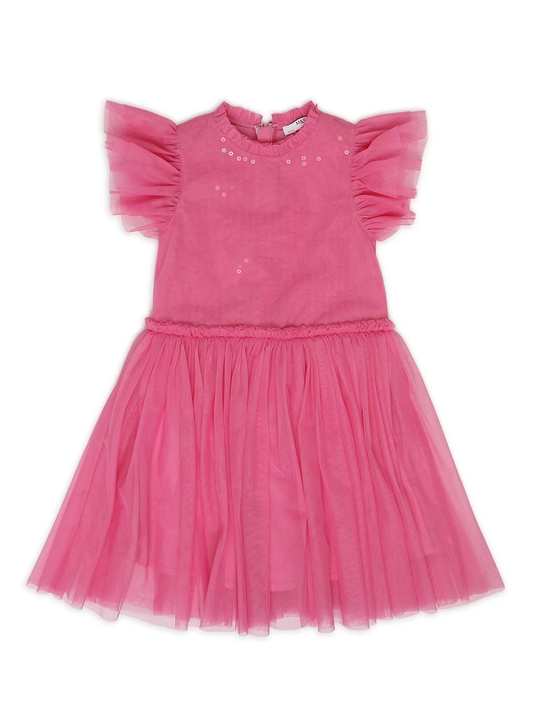 

Marks & Spencer Girls Fit And Flare Cotton Dress, Pink