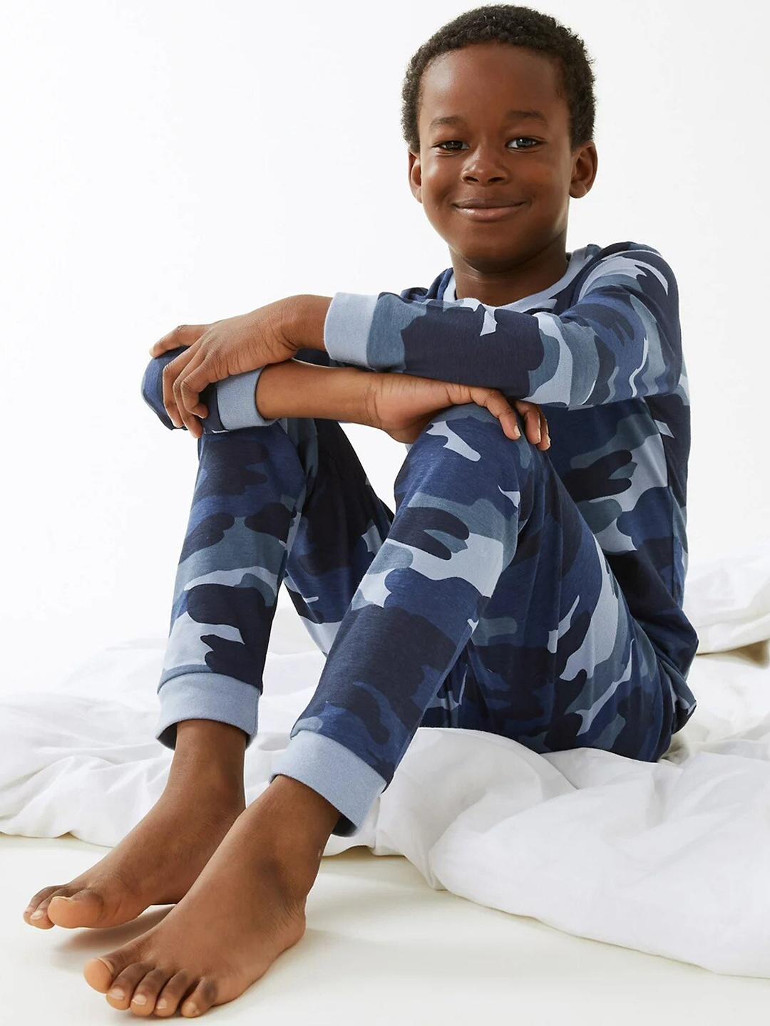 

Marks & Spencer Boys Printed Night suit, Blue