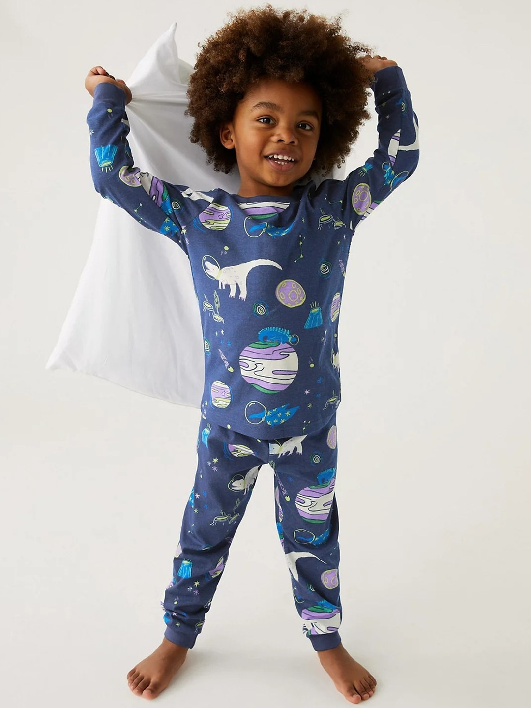 

Marks & Spencer Boys Printed Night suit, Navy blue