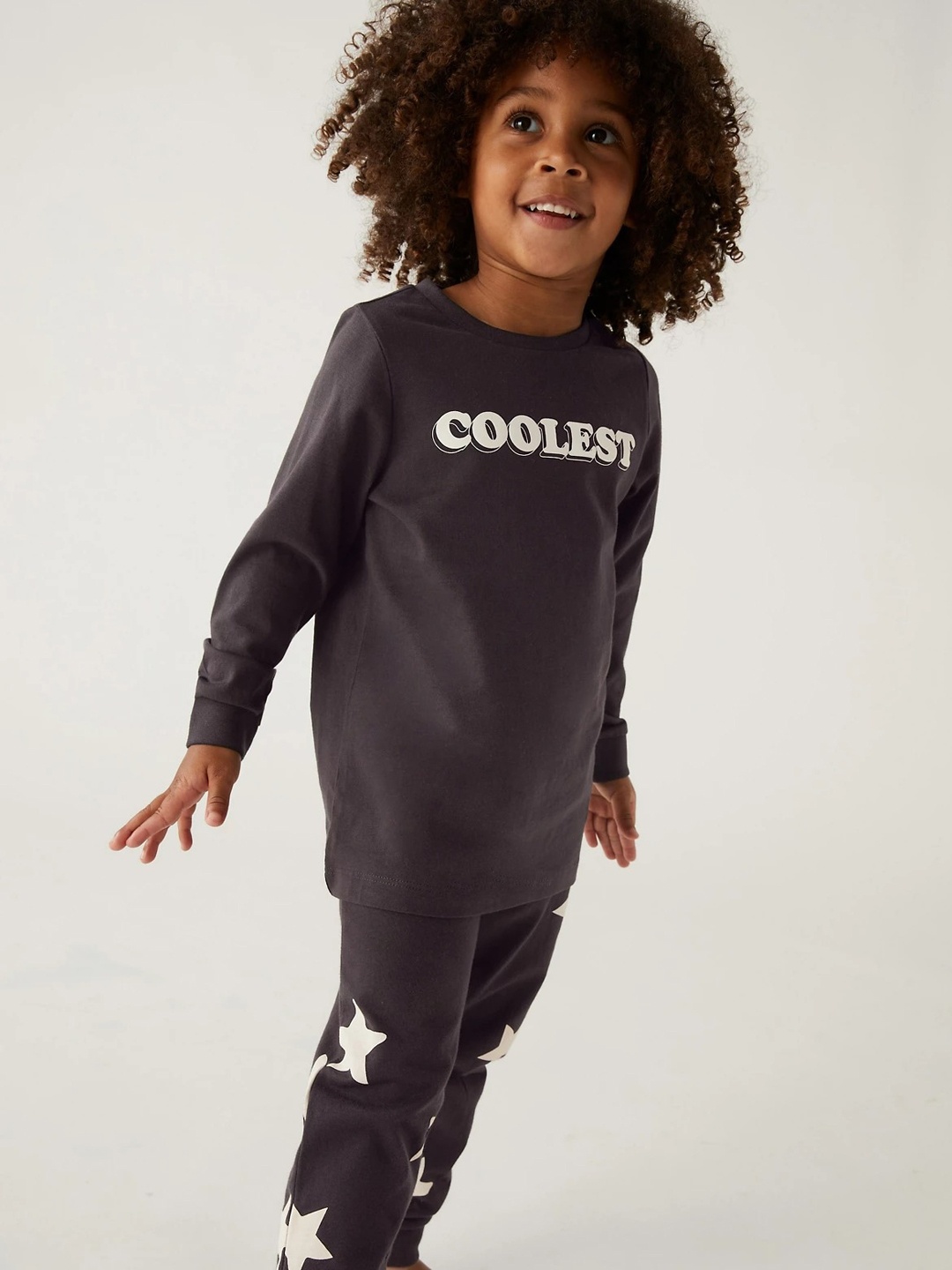 

Marks & Spencer Kids Printed Night suit, Grey