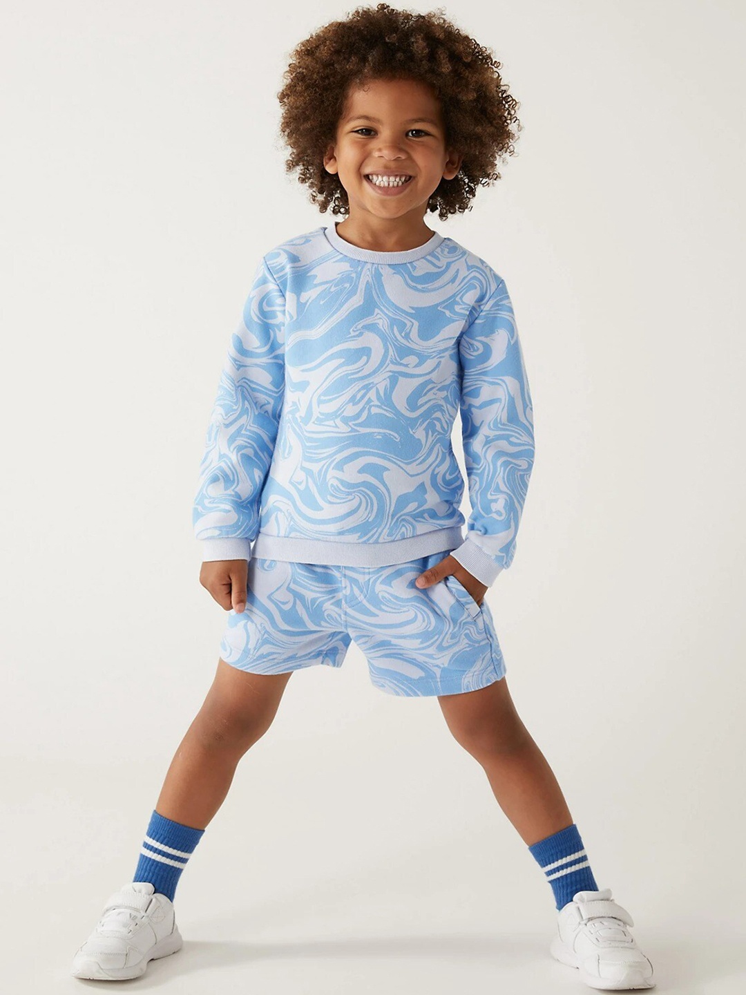 

Marks & Spencer Boys Printed Night suit, Blue