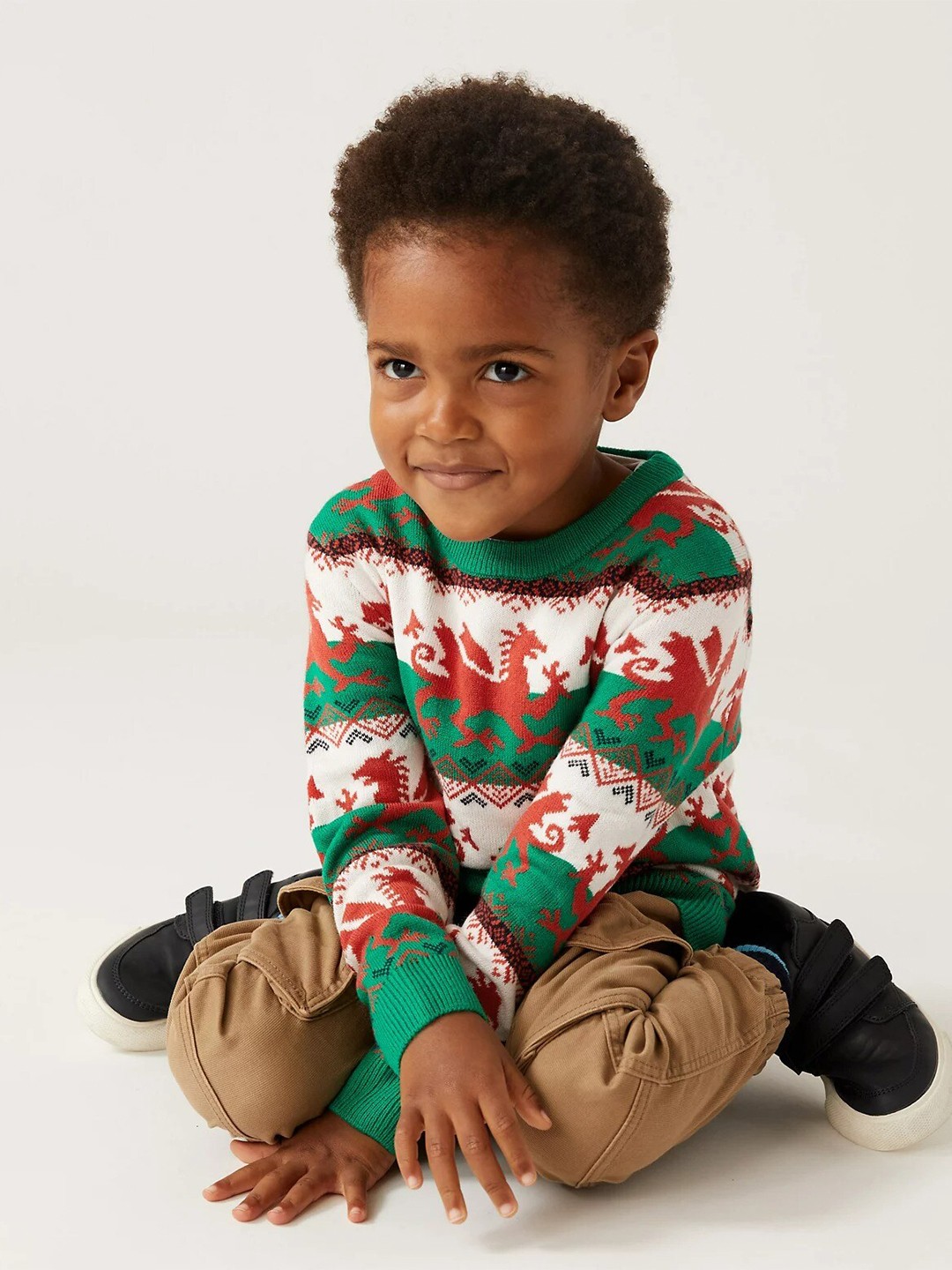 

Marks & Spencer Boys Fair Isle Acrylic Sweater, Green