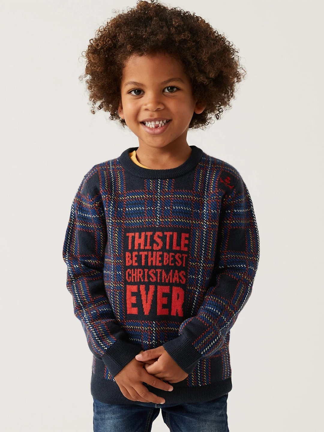 

Marks & Spencer Boys Printed Acrylic Sweatshirt, Navy blue