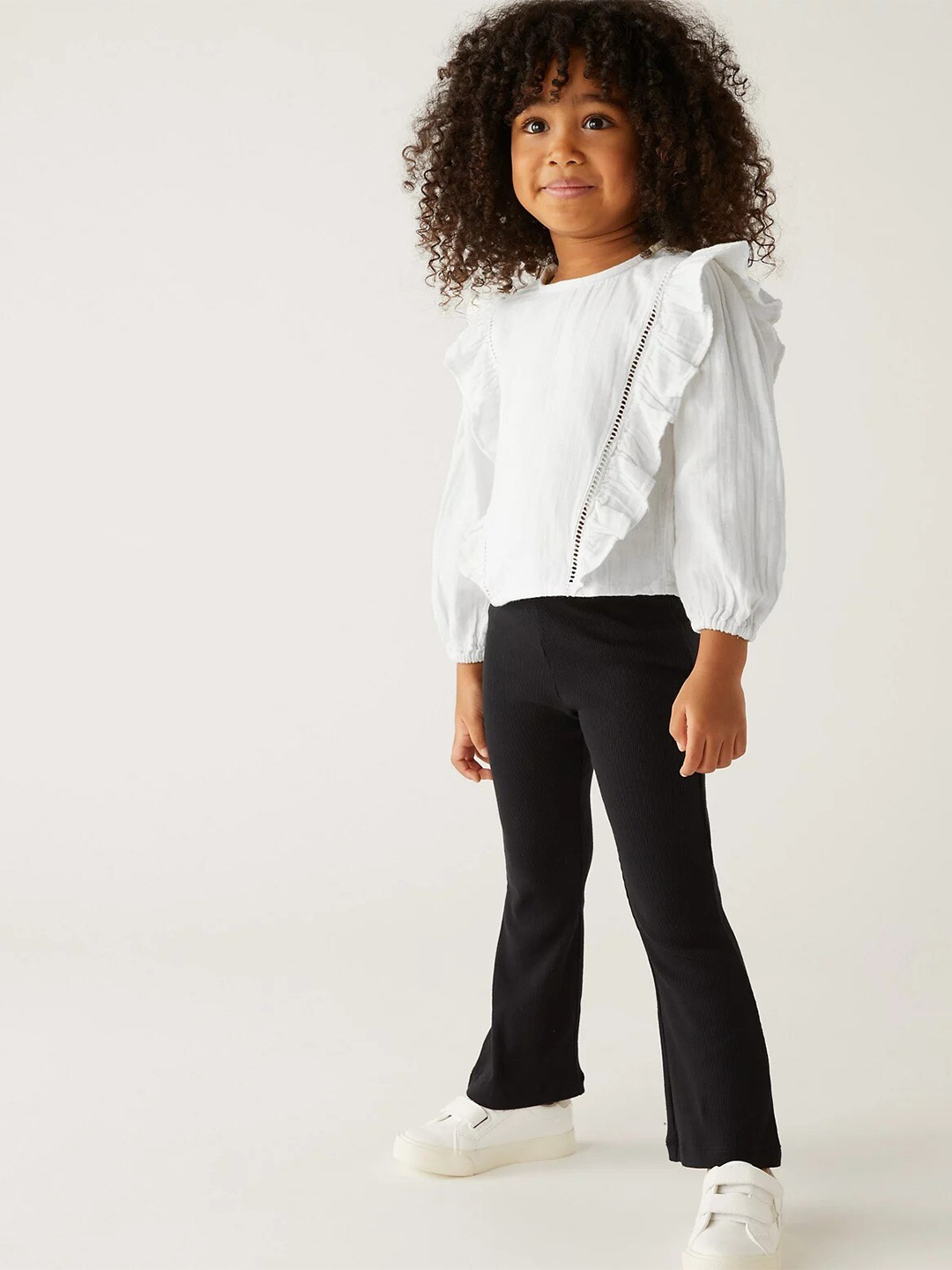

Marks & Spencer Girls Ruffles Cotton Top, White