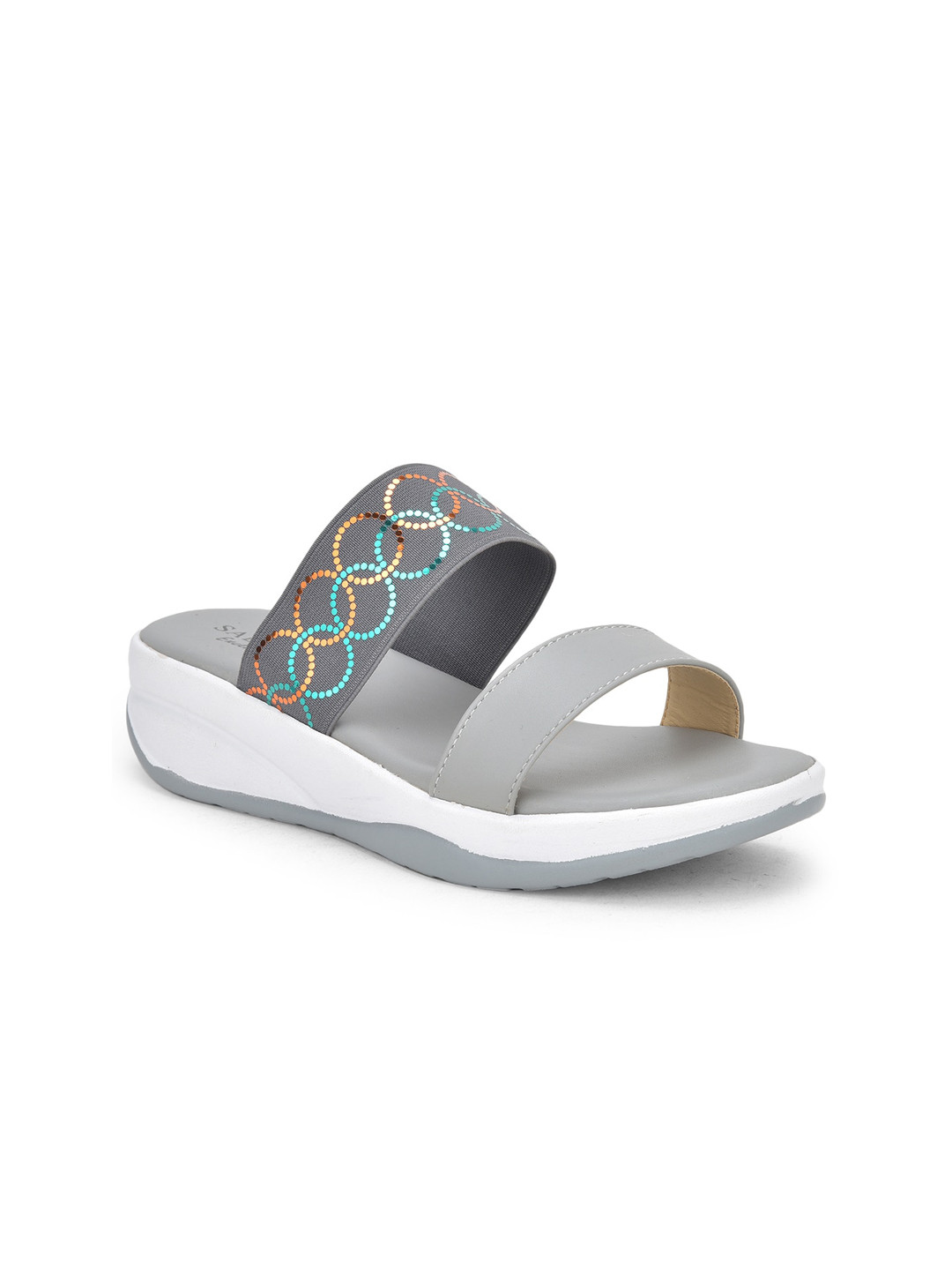 

SALARIO Women Open Toe Flats, Grey