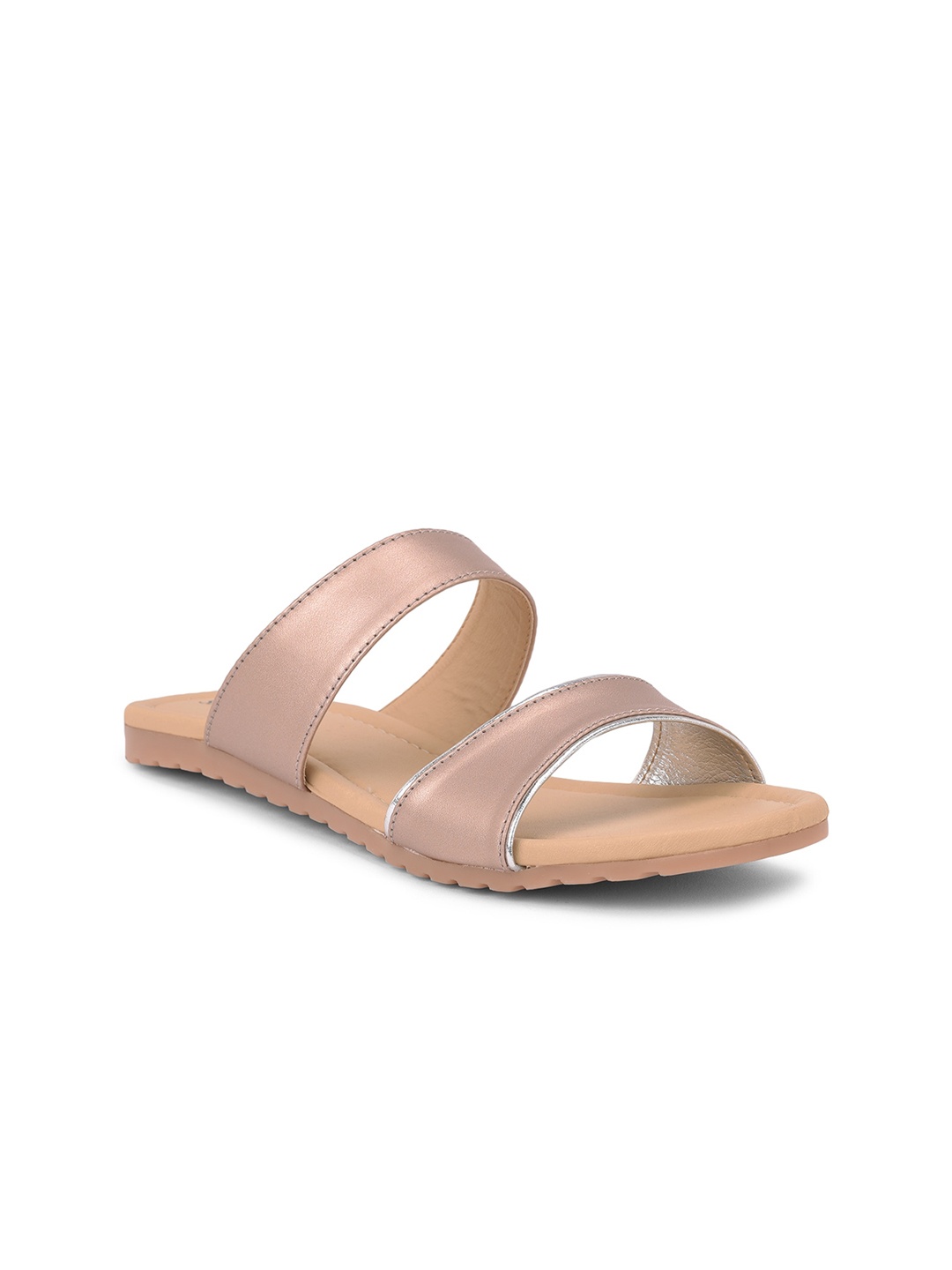 

SALARIO Women Open Toe Flats, Rose gold