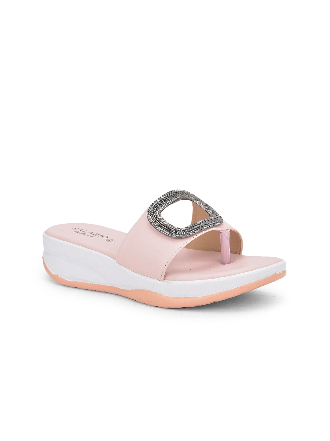 

SALARIO Women Embellished Open Toe Flats, Pink