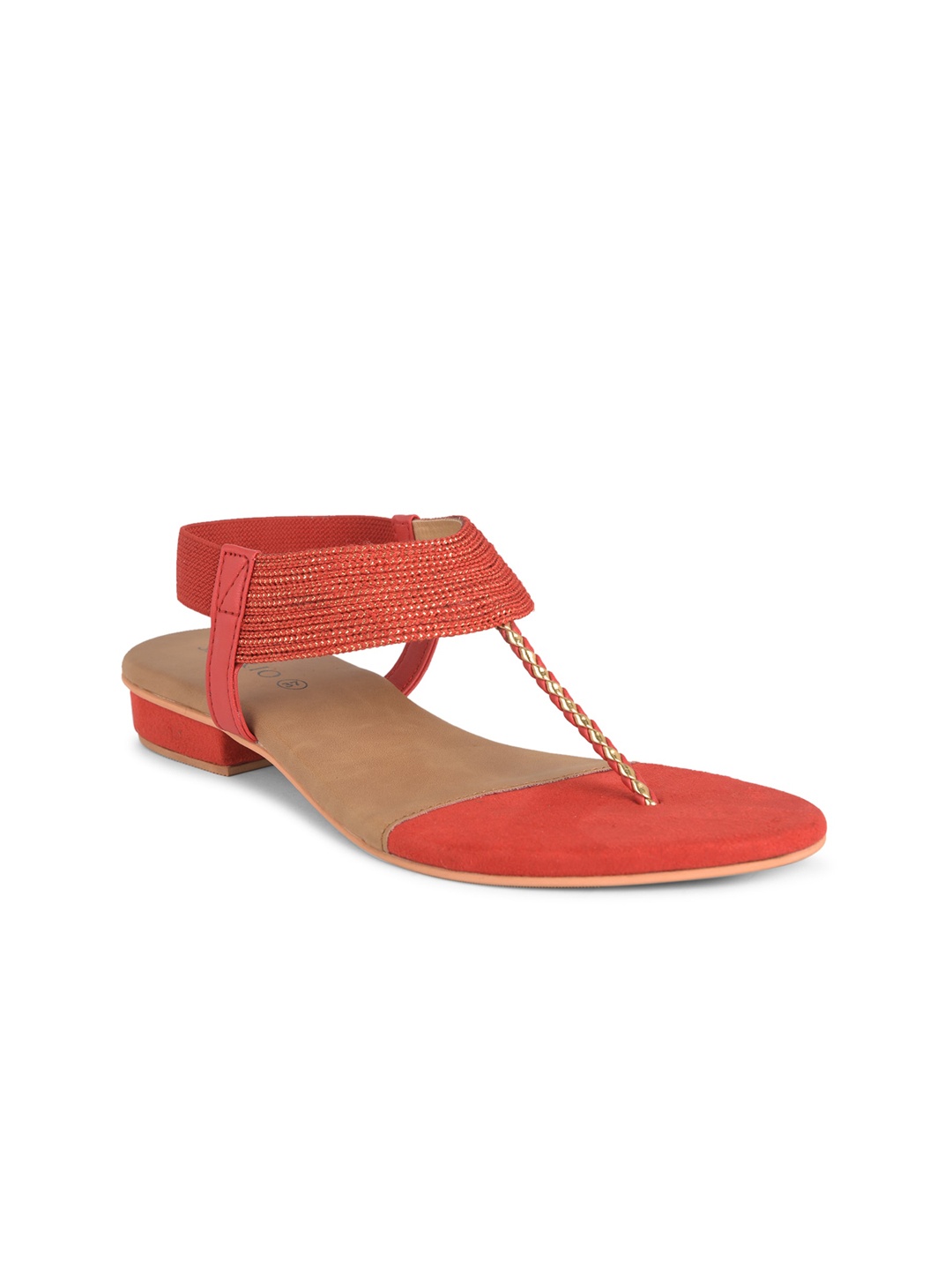 

SALARIO Women T-Strap Flats, Red