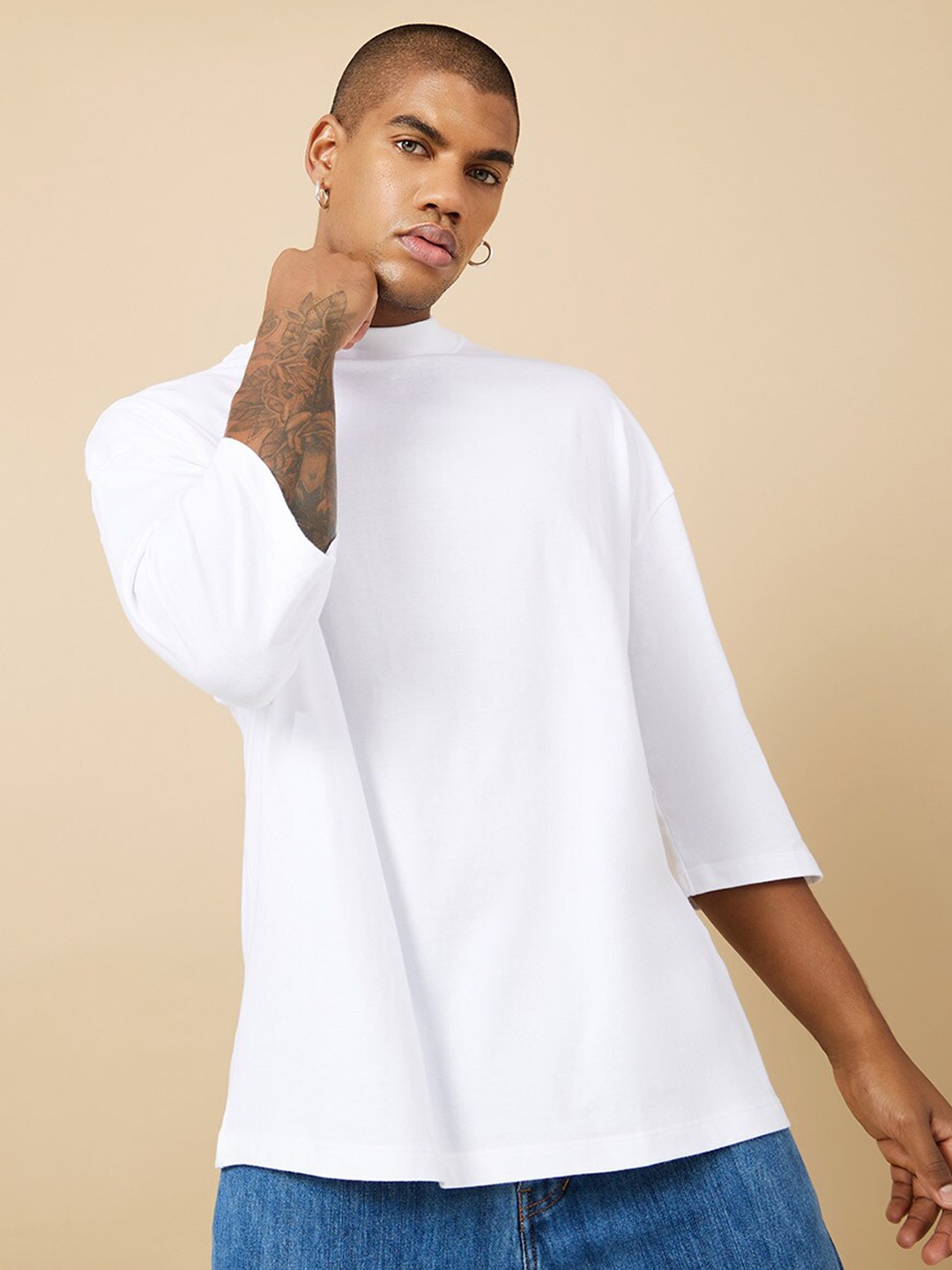 

Styli High Neck Boxy T-shirt, White