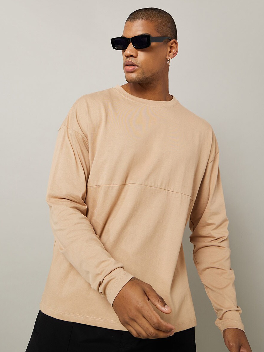 

Styli Pure Cotton Oversized T-Shirt, Beige