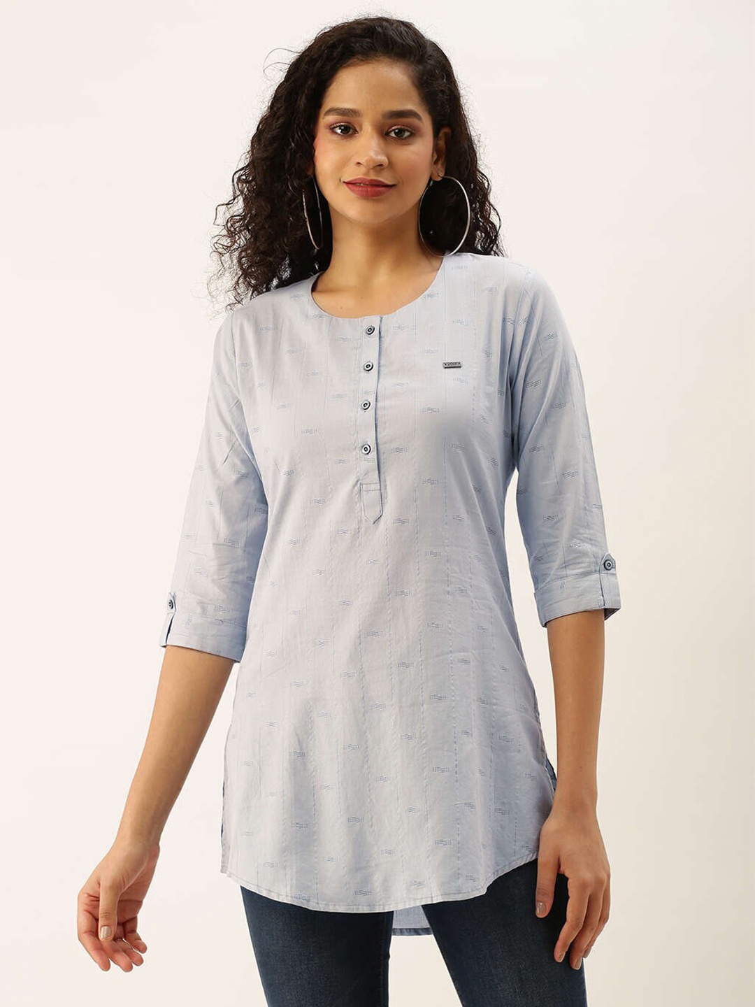 

ZOLA Viscose Rayon Printed Tunic, Grey