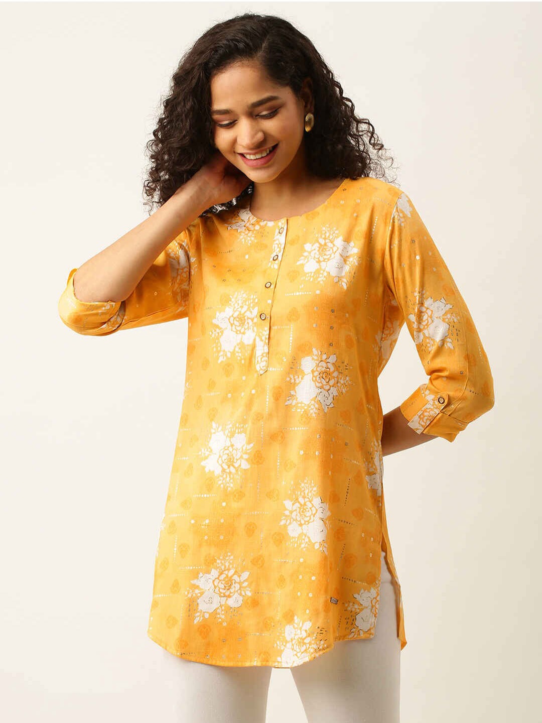 

ZOLA Floral Printed Tunic, Yellow