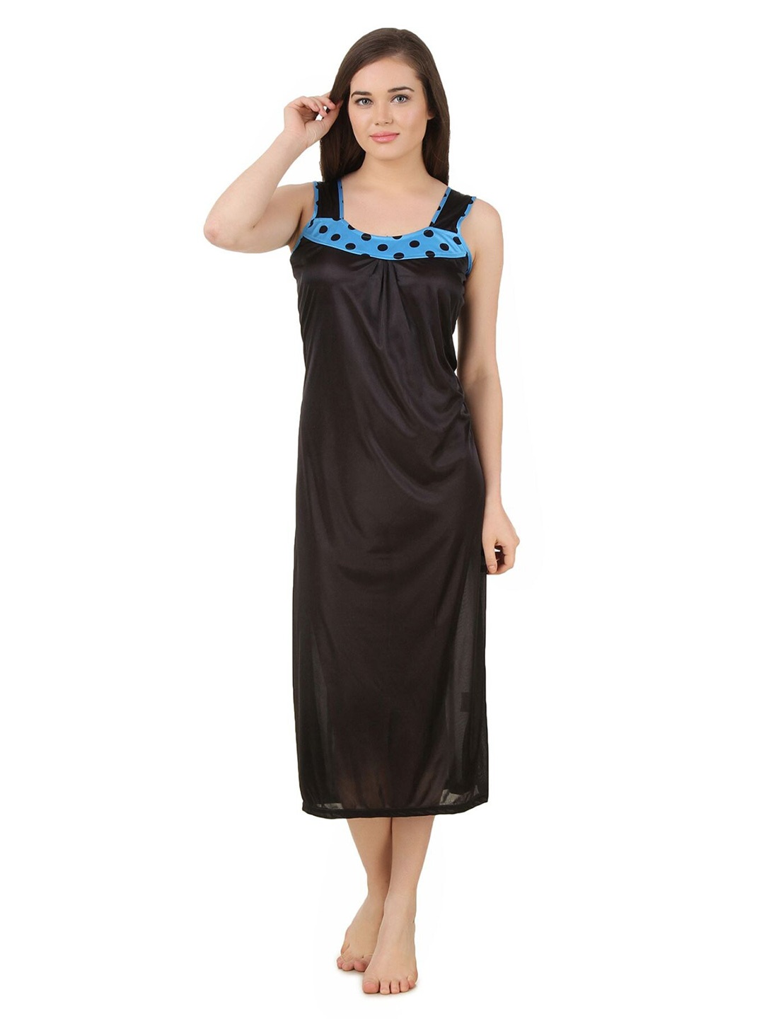 

Fasense Satin Maxi Nightdress, Black