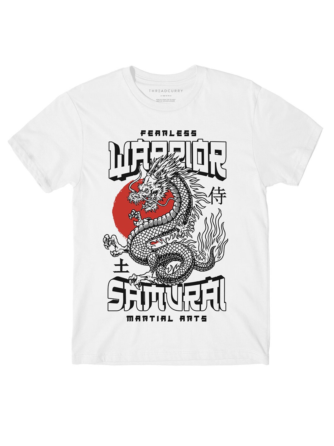 

THREADCURRY Boys Typography Printed Cotton T-shirt, White