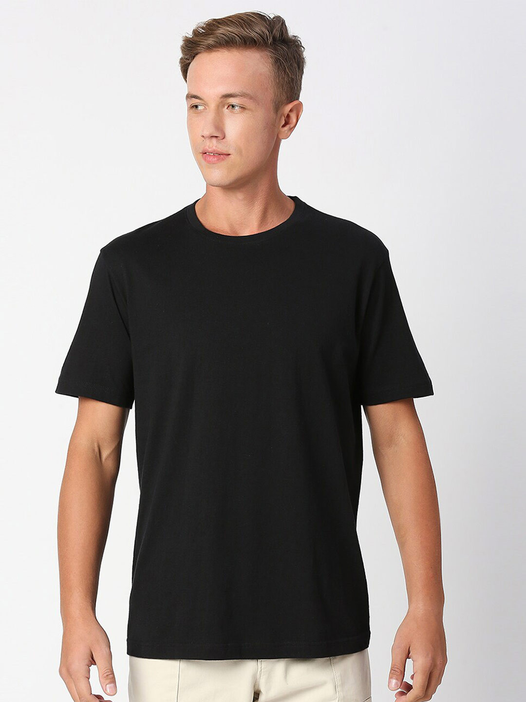

VALEN CLUB Men Cotton T-shirt, Black