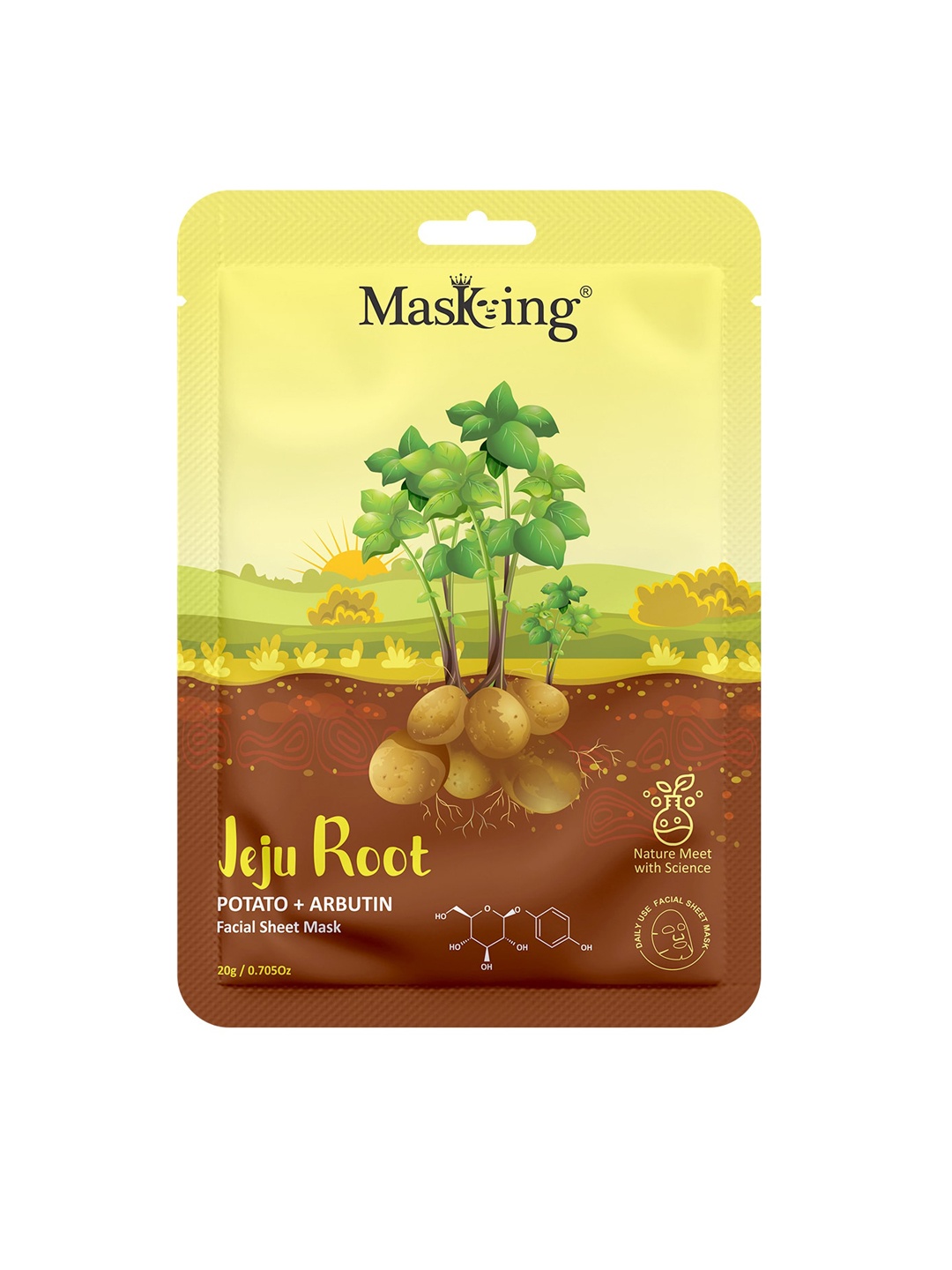 

MasKing Jeju Root Potato & Arbutin Facial Sheet Mask - 20 gm, White