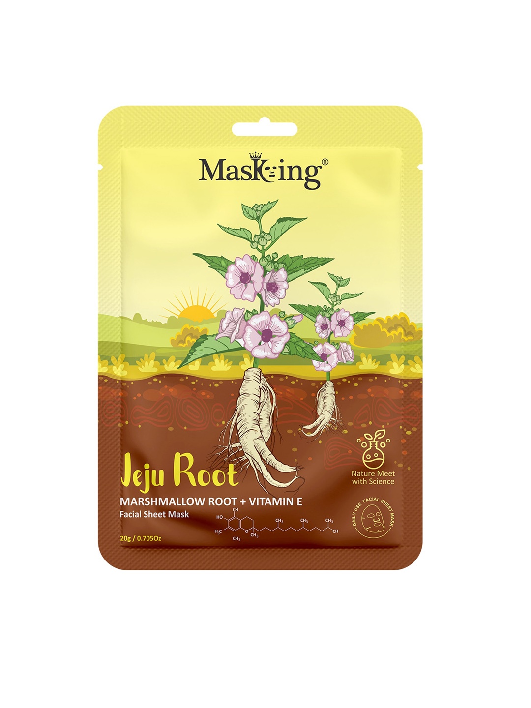 

MasKing Beauty Collection Set Of 2 Glowing Jeju Root Facial Sheet mask-20 gm Each, Transparent