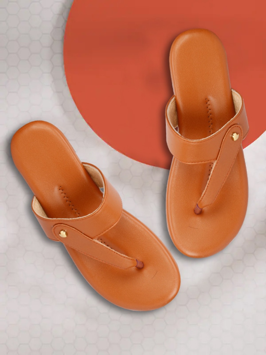 

sneakers villa Women T-Strap Flats, Tan