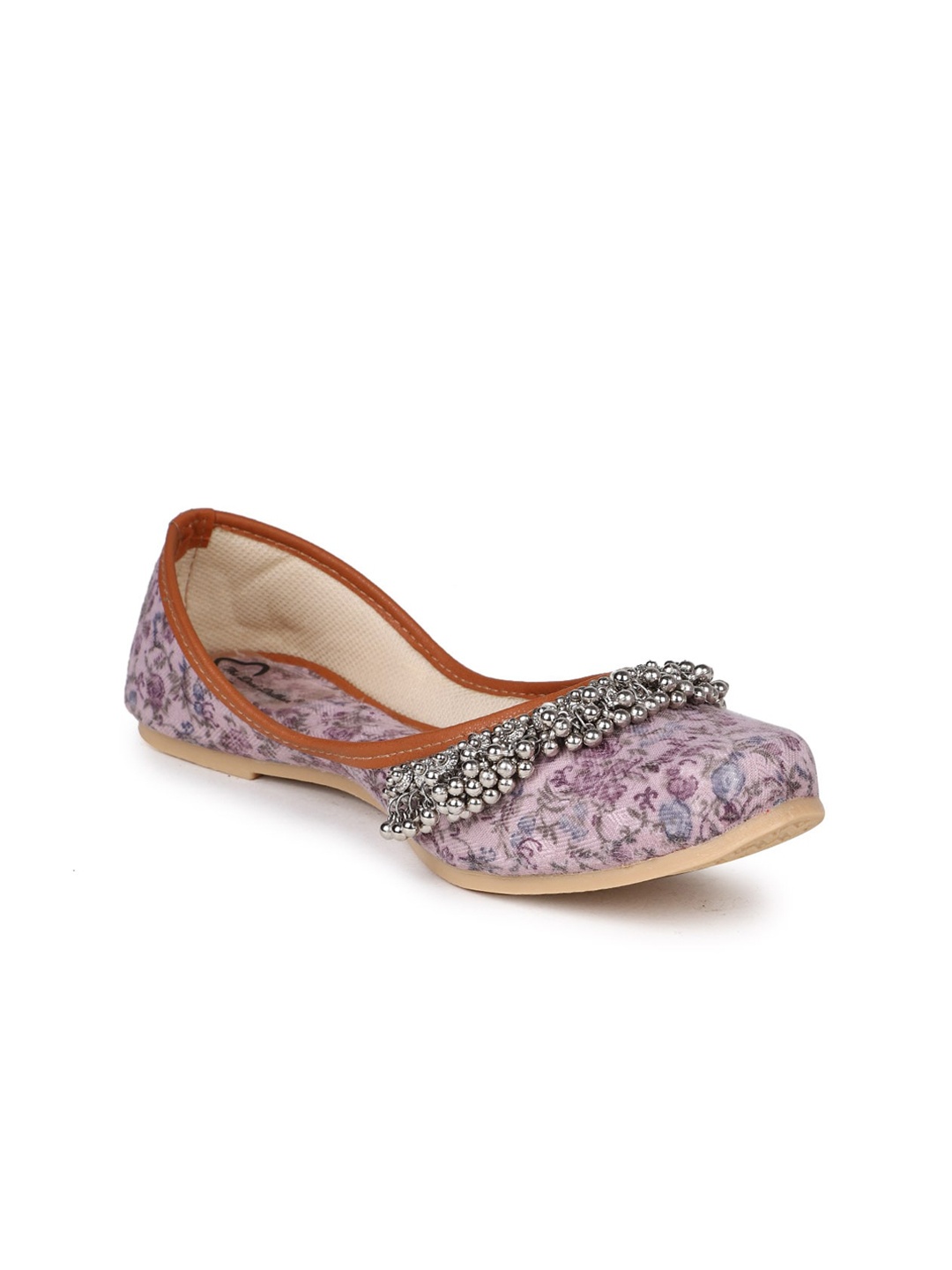 

The Desi Dulhan Women Printed Ethnic Mojaris Flats, Purple