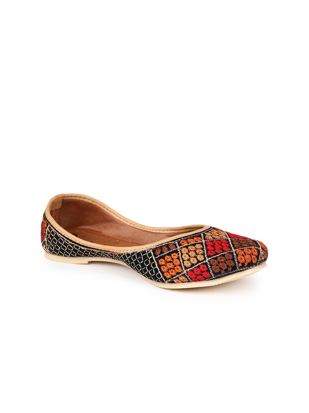 

The Desi Dulhan Women Printed Ethnic Ballerinas Flats, Black