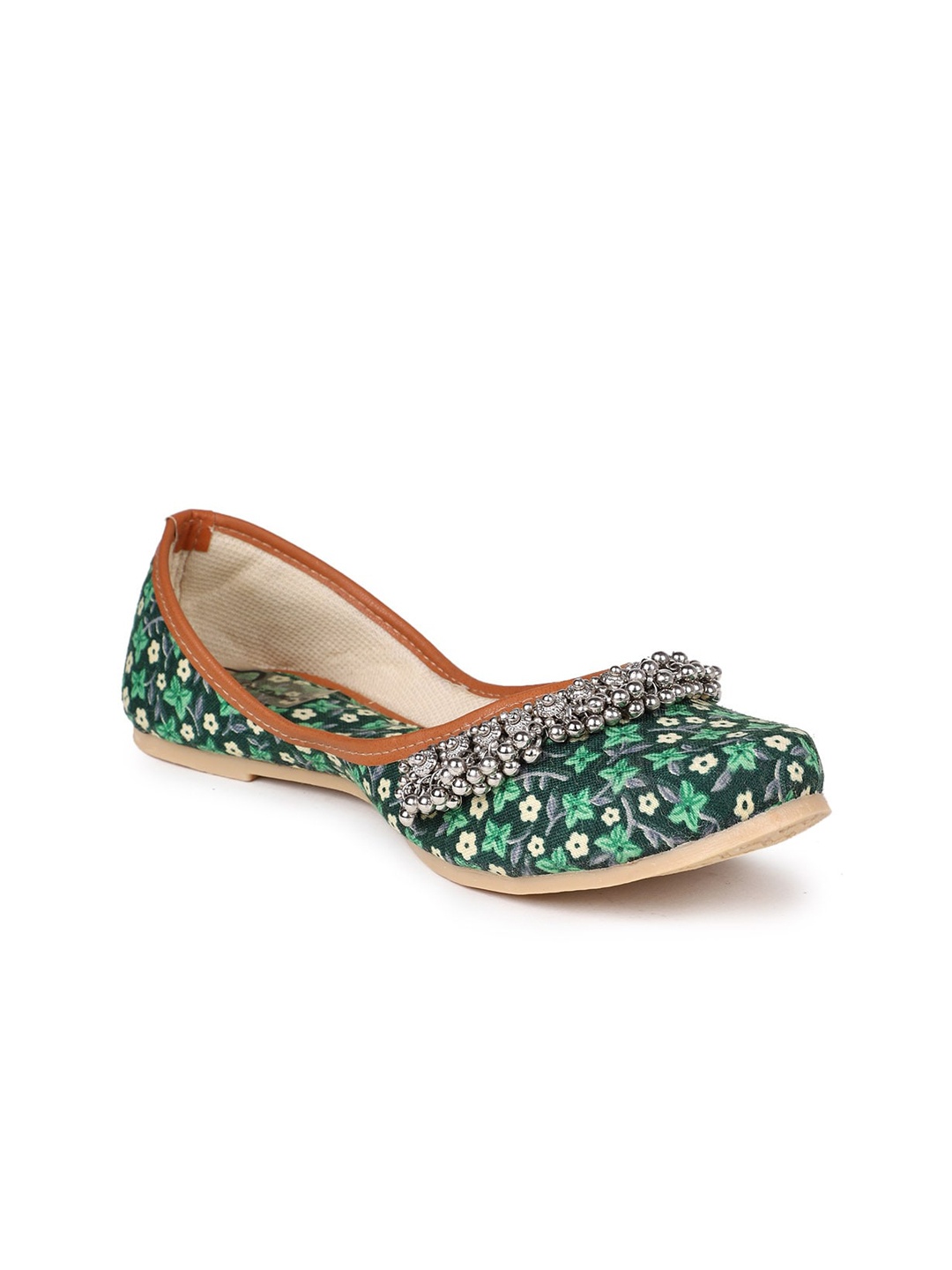 

The Desi Dulhan Women Embellished Ethnic Ballerinas, Green