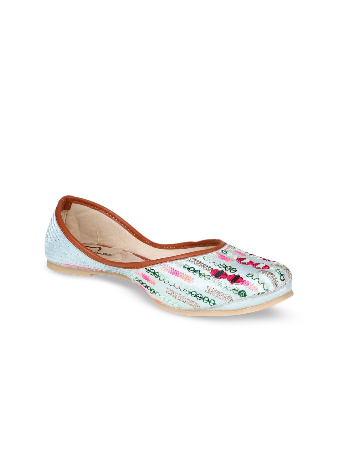 

The Desi Dulhan Women Printed Ethnic Ballerinas Flats, Turquoise blue